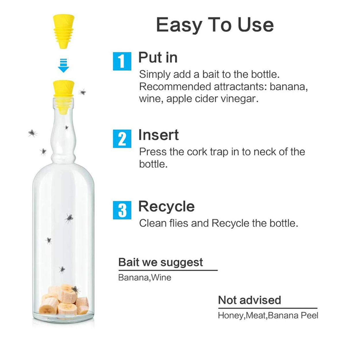 Reusable silicone fruit fly trap funnel by Belro, designed for kitchen use to attract and trap fruit flies effectively.
