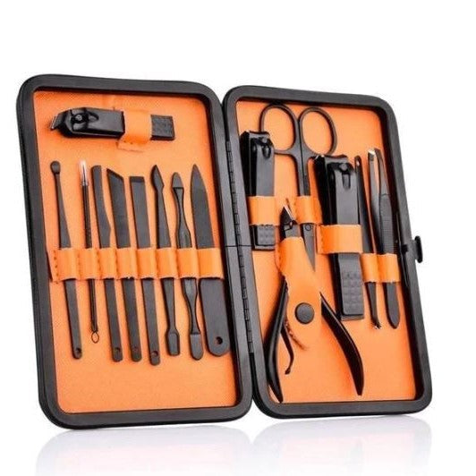 Belro 15-piece professional manicure set with travel case, including nail clippers, scissors, and files for complete nail care.