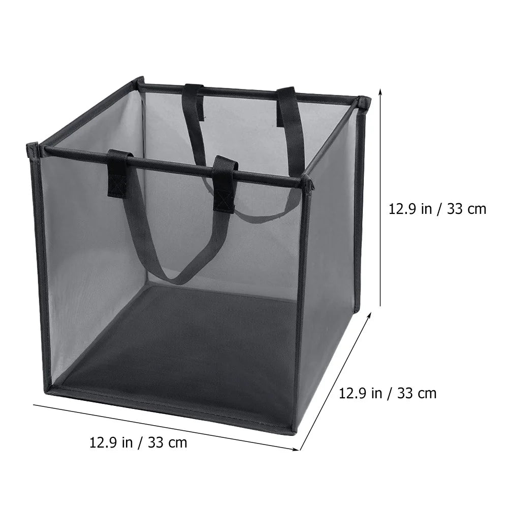 Belro foldable mesh laundry hamper with handles, lightweight storage basket for home organization and laundry room use