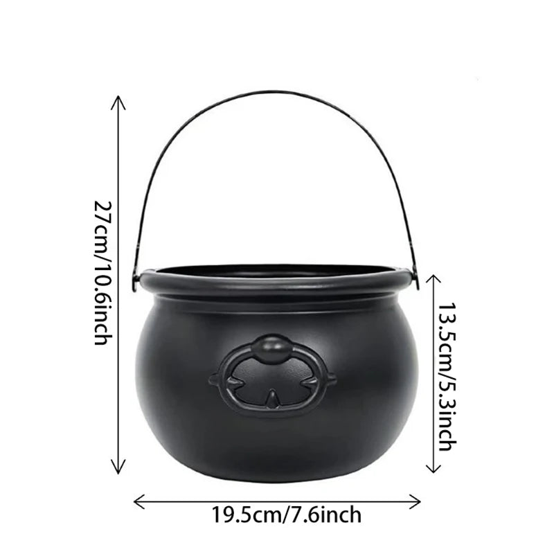 Belro Witch Cauldron Halloween candy bowl with black cauldron design for festive food storage and party decoration