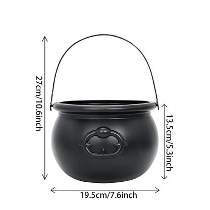 Belro Witch Cauldron Halloween candy bowl with black cauldron design for festive food storage and party decoration