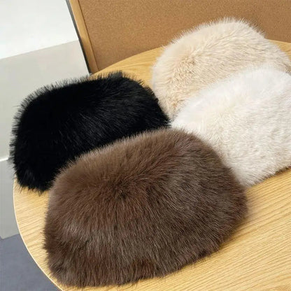 Belro luxury faux fur winter hat showing plush fur exterior and cozy design, perfect for cold weather accessories.