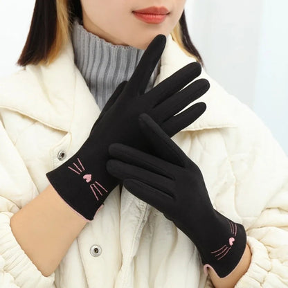 Belro Cat touchscreen winter gloves for women, cozy accessory with touchscreen-friendly fingertips, ideal for cold weather.