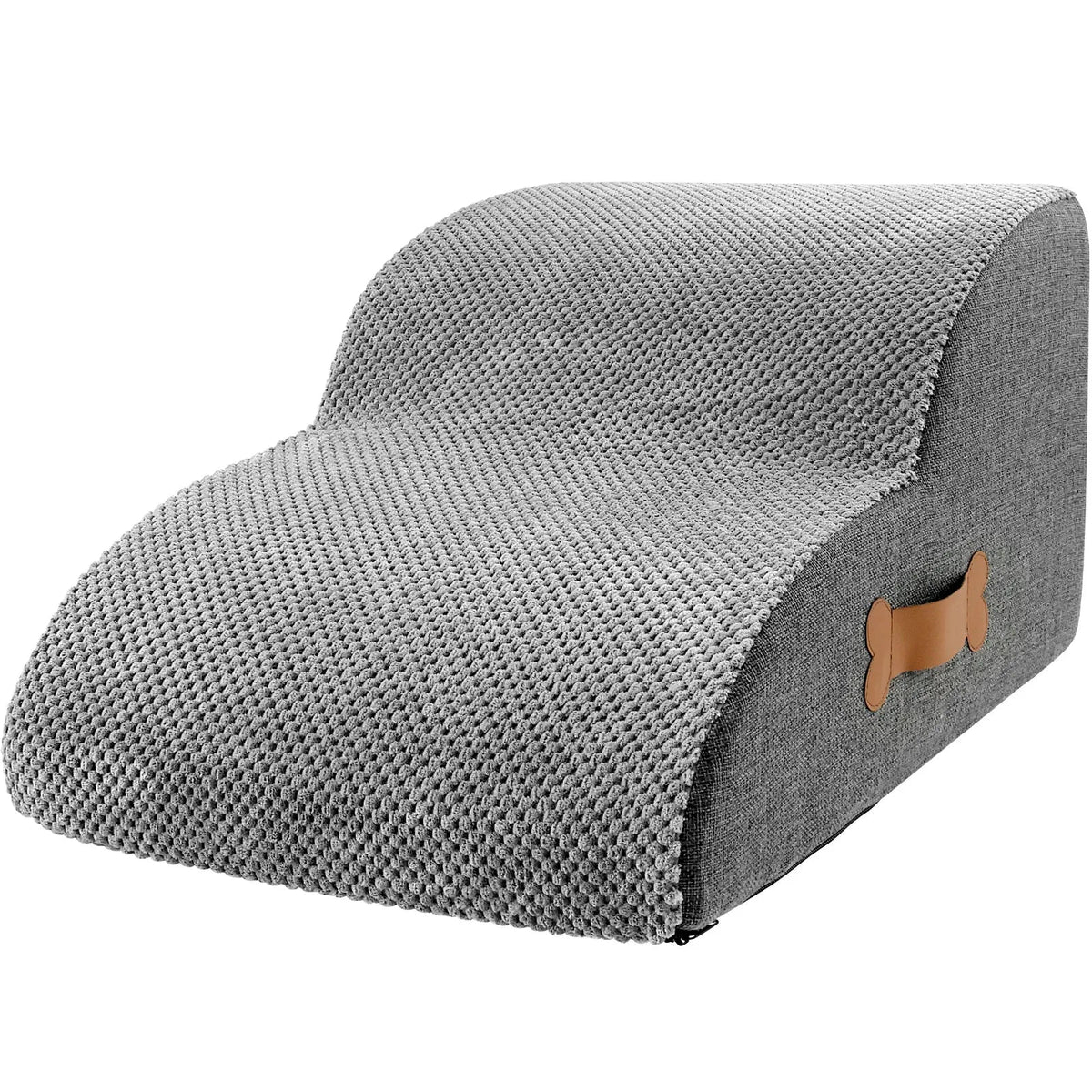 Belro two-step dog stairs for bed, lightweight pet stairs with non-slip surface, ideal for small to medium dogs reaching higher beds.