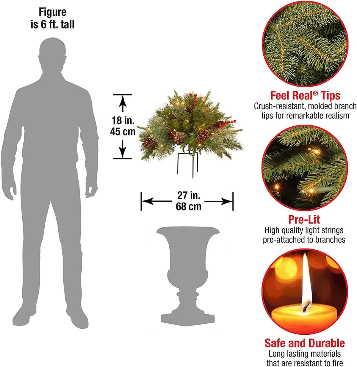 Belro pre-lit artificial Christmas tree filled with realistic pine branches, perfect for holiday home decor in the home and garden.