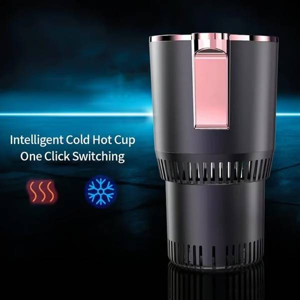 Belro smart car cup holder for hot and cold beverages, compatible with various vehicle models, featuring sleek design and electronic controls.