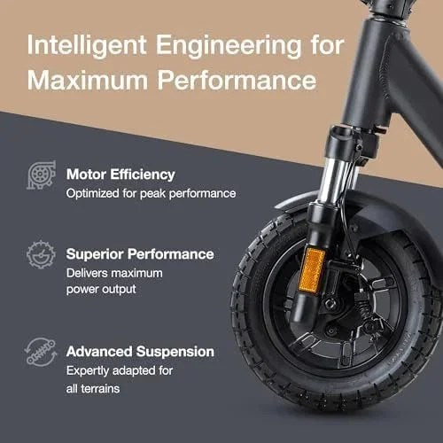 Casavibeo VMAX VX4 electric scooter with sleek black frame and folding handlebars, ready for urban commuting.
