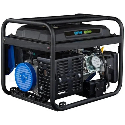 Westinghouse WGen5300DFc 5300W dual-fuel portable generator with electric start, RV outlet, wireless remote, and CO sensor.