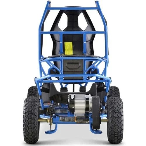 Casavibeo MotoTec Maverick Go Kart, red and black, featuring a sturdy frame, seat, and wheels for outdoor racing fun.