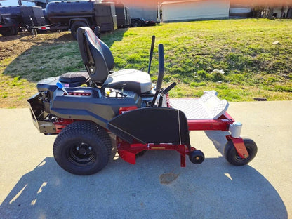 Toro 75747 42-inch TimeCutter MyRide zero-turn mower with 22HP Kohler engine, featuring a comfortable seat and large cutting deck.