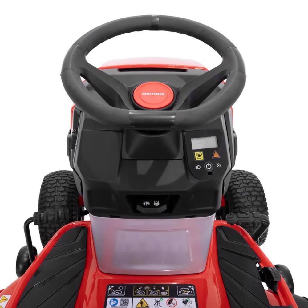 Casavibeo Craftsman CMCRM233303 42-inch electric riding mower with 56V battery, showing the mower in a lawn setting.
