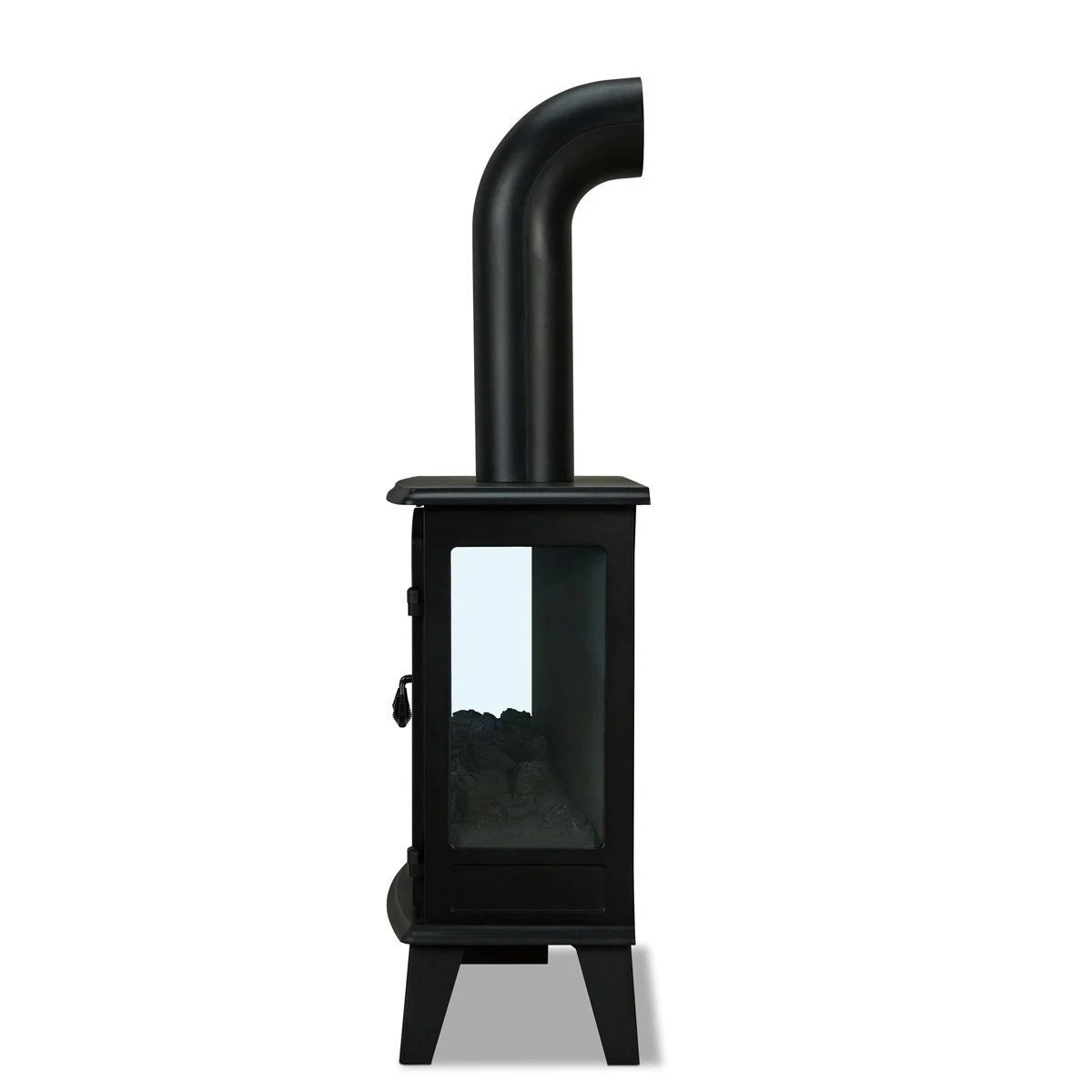 Casavibeo Real Flame Foster 25-inch electric fireplace with realistic flame display and modern black finish.