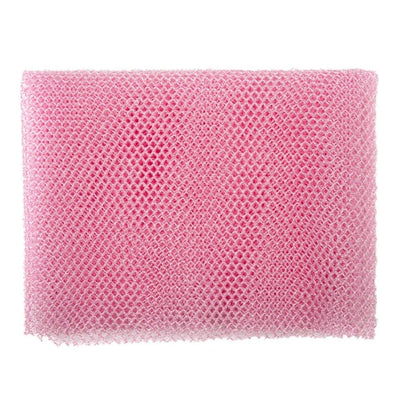 Belro African net sponge exfoliating bath scrubber for smooth skin, shown in a bathroom setting with textured net material.