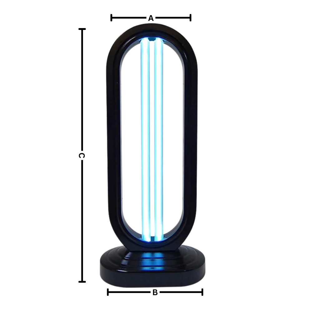 Belro multi-surface UV disinfectant bulb for baby bottles and nursing items on a clean countertop.