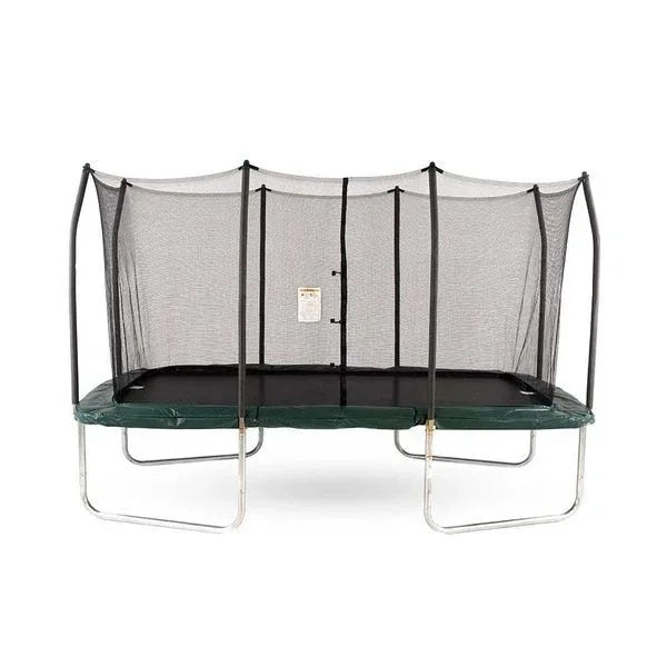 Casavibeo Skywalker 14-foot rectangle trampoline with safety enclosure in outdoor backyard setting.