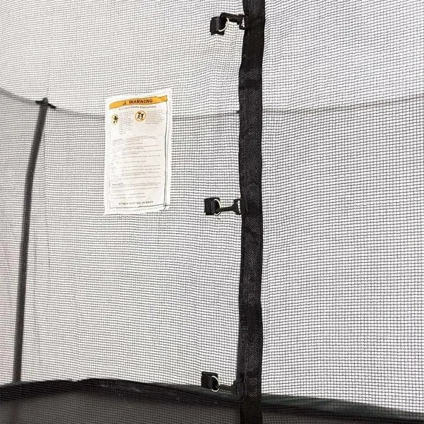 Casavibeo Skywalker 14-foot rectangle trampoline with safety enclosure, showing the sturdy frame and safety net in the image.