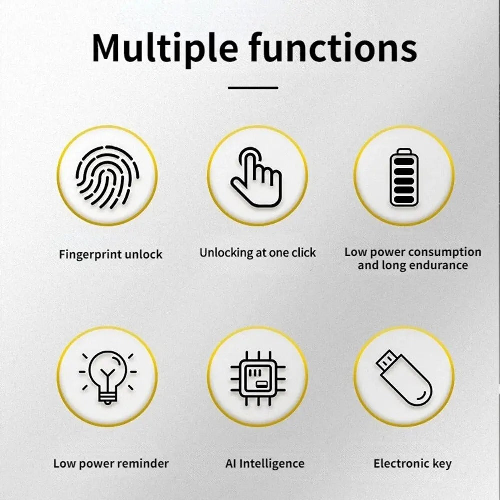 Belro Smart Fingerprint Padlock for outdoor use, featuring a sleek design with a fingerprint scanner and durable lock body.