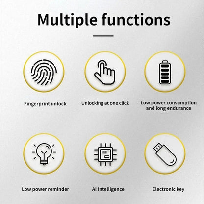 Belro Smart Fingerprint Padlock for outdoor use, featuring a sleek design with a fingerprint scanner and durable lock body.