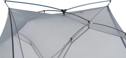 Sea to Summit Telos TR3 tent set up outdoors, showcasing lightweight, three-person camping tent with rainfly and ventilation features.