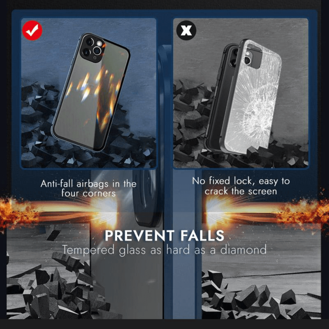Belro double-sided buckle iPhone case showing secure strap and sleek design for enhanced device protection.
