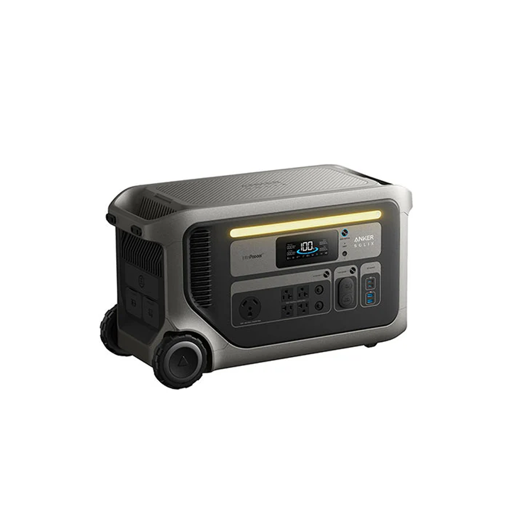 Casavibeo Anker SOLIX F3000 portable power station with multiple outlets and a digital display for charging devices on the go.