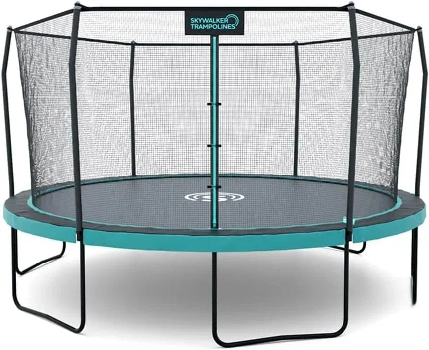 Casavibeo Skywalker Trampolines rectangle trampoline with safety enclosure and padded edges for outdoor fun and exercise