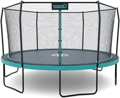 Casavibeo Skywalker Trampolines rectangle trampoline with safety enclosure and padded edges for outdoor fun and exercise