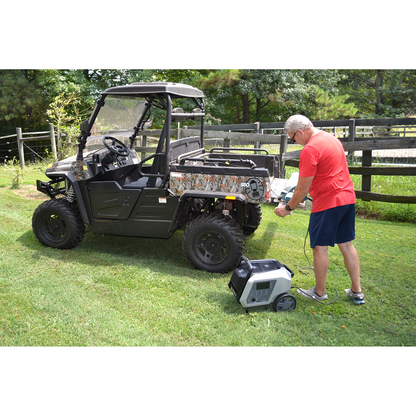 Casavibeo Yard Force PB-2400 2400W portable power station with multiple outlets and digital display for outdoor or emergency use.