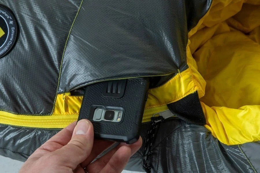 Casavibeo NEMO Sonic sleeping bag shown folded with its compact design and durable exterior for outdoor camping and sleeping comfort.