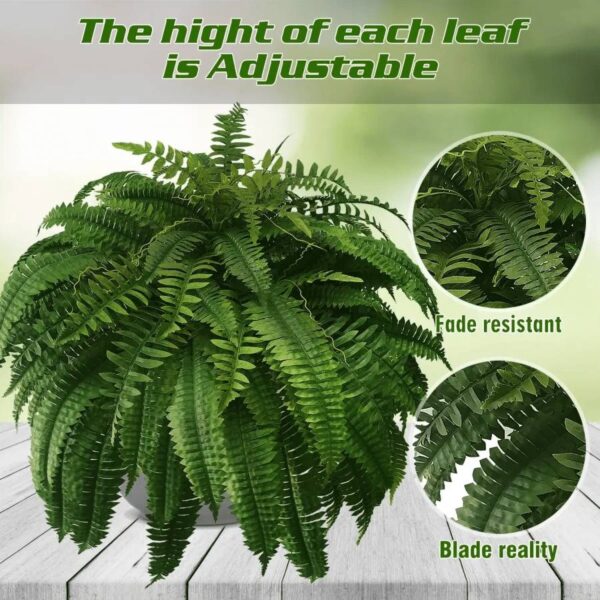 Belro UV resistant lifelike Boston fern artificial plant for home and garden decor, realistic green foliage in a lush arrangement.