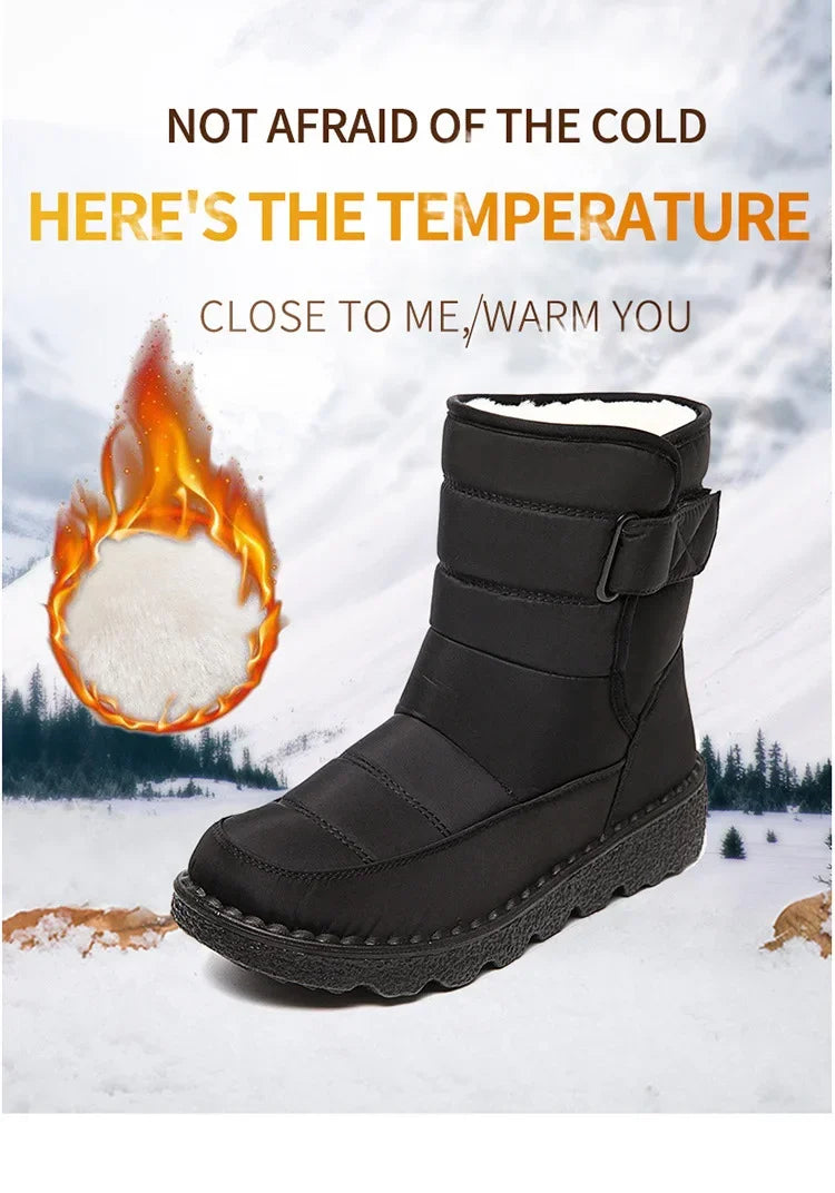 Belro women's waterproof winter snow boots with non-slip soles and warm lining, suitable for cold, snowy weather.