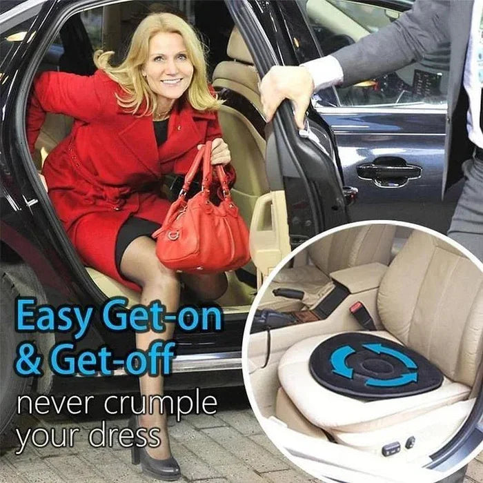 Belro 360 rotating seat cushion for elderly and wheelchair users, helps swivel easily between car seat and wheelchair.
