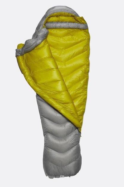 Casavibeo Rab Mythic 600 Down Sleeping Bag outdoors, lightweight and insulated for camping and backpacking adventures.