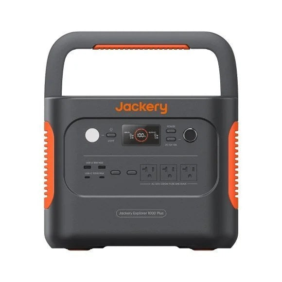 Casavibeo Jackery 1000 Plus portable power station with multiple outlets and digital display, ready for outdoor or emergency use.