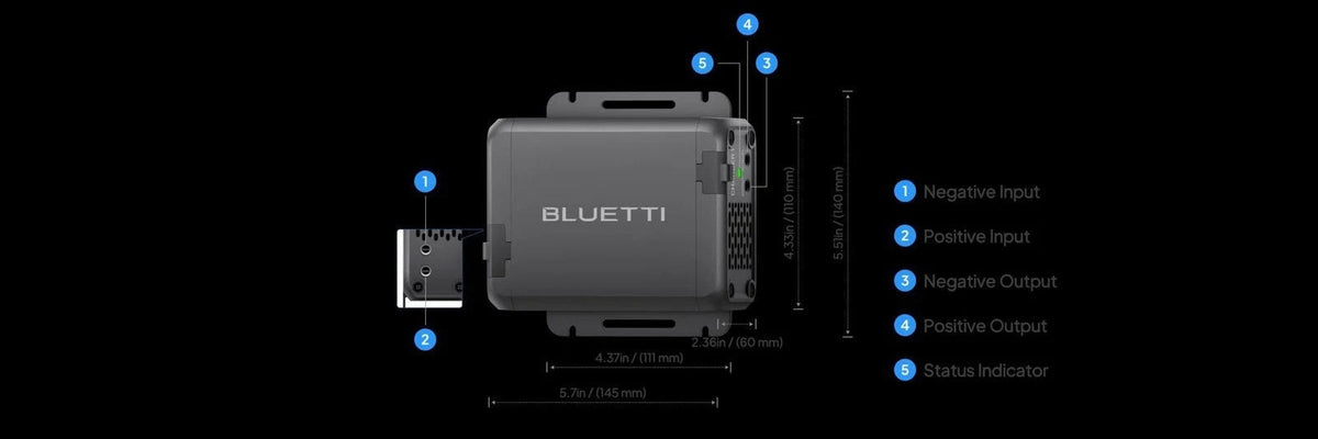 Casavibeo BLUETTI Elite 200 V2 portable power station with included charger, compact design, and digital display for battery status.
