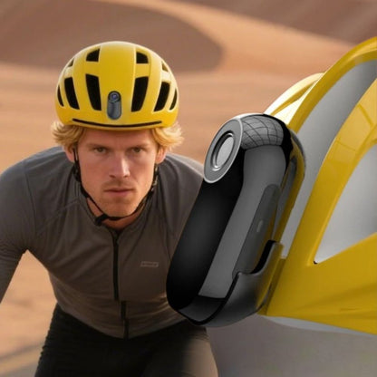 Mini magnetic action camera by Belro, POV sport recorder with compact design, mounted on a helmet for outdoor adventure filming.