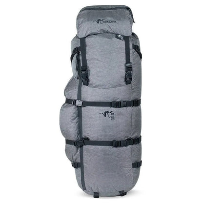 Casavibeo Stone Glacier Terminus 7000 backpack with multiple compartments and padded straps for outdoor adventures.