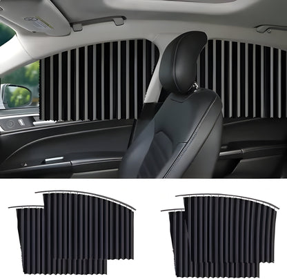 Belro car window shades accessory with dark tinted fabric, designed to block sunlight and reduce glare for vehicle windows