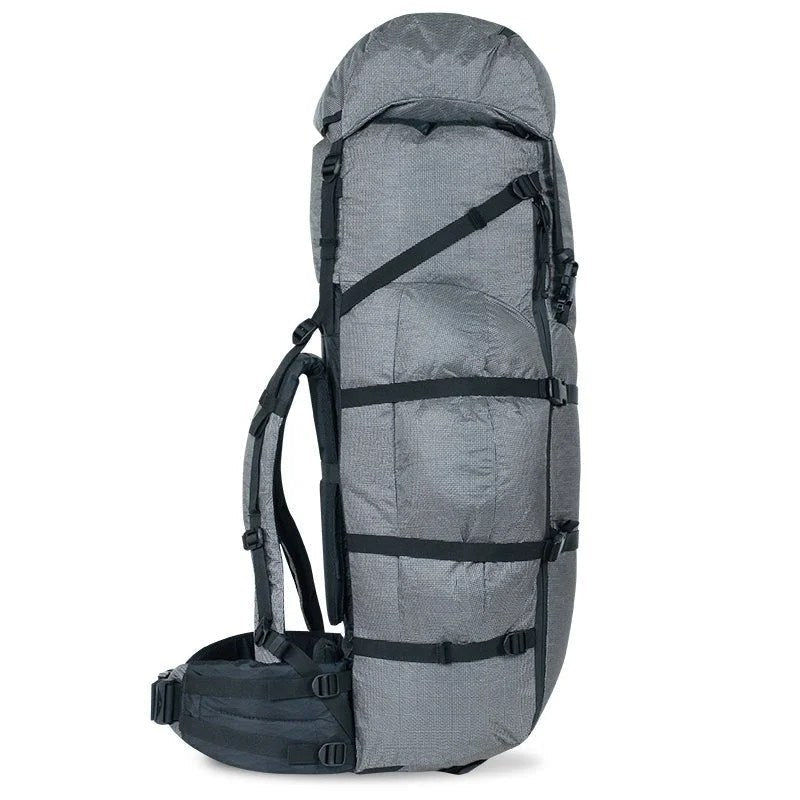 Stone Glacier Terminus 7000 backpack by Casavibeo, showcasing durable outdoor gear with adjustable straps and multiple compartments.