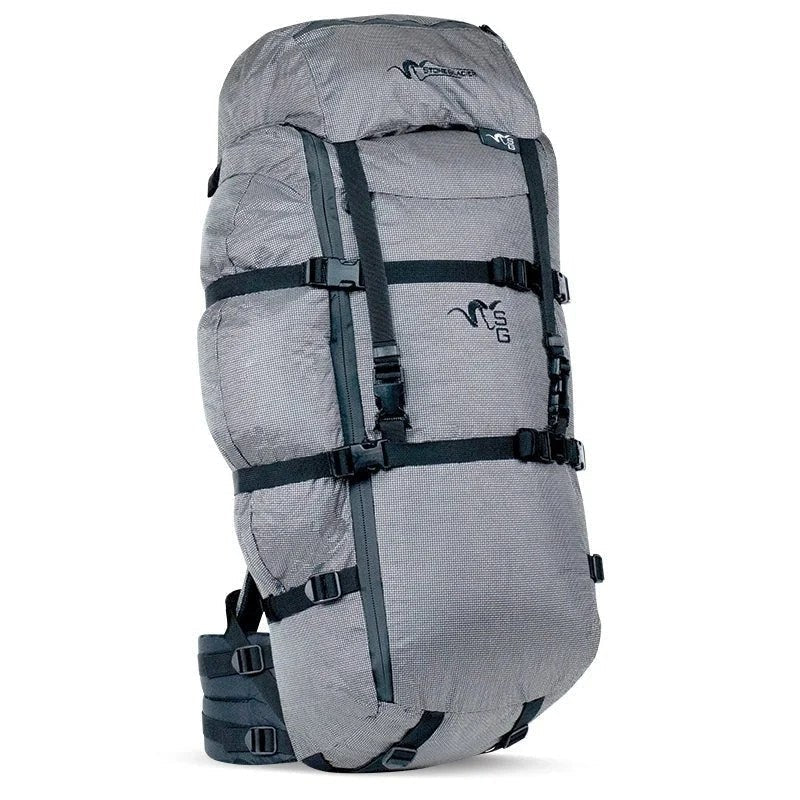 Stone Glacier Terminus 7000 backpack by Casavibeo with multiple compartments, adjustable straps, and durable outdoor gear design.