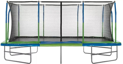 Casavibeo Upper Bounce Mega Trampoline 10x17 feet with safety net and ladder, suitable for outdoor backyard fun.
