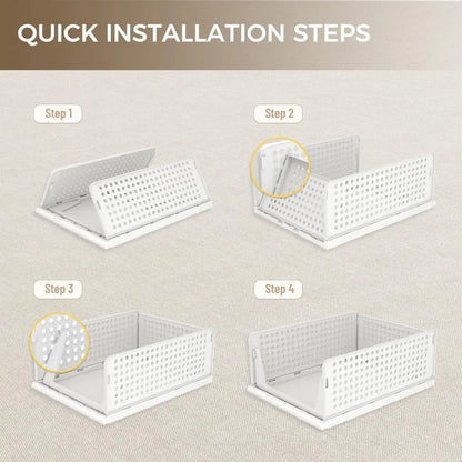 Stackable Belro plastic drawer closet organizer with multiple compartments for efficient storage in home and closet spaces.