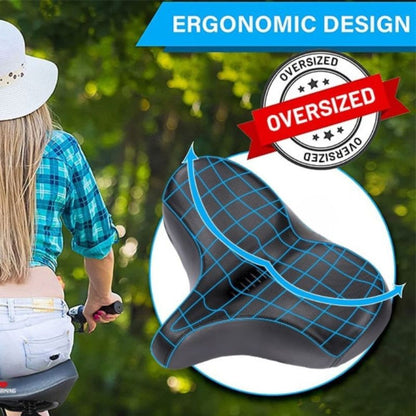 Belro extra large bike seat with thick foam padding and waterproof cover, designed for comfortable outdoor cycling.