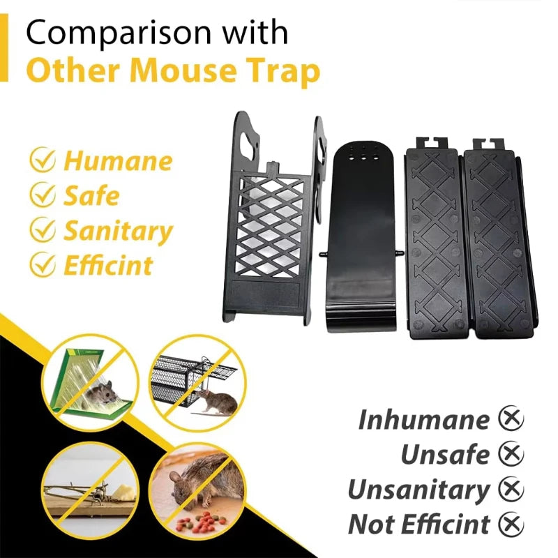Belro Walk the Plank Humane reusable mouse trap with metal door and plastic body, designed for effective pest control.