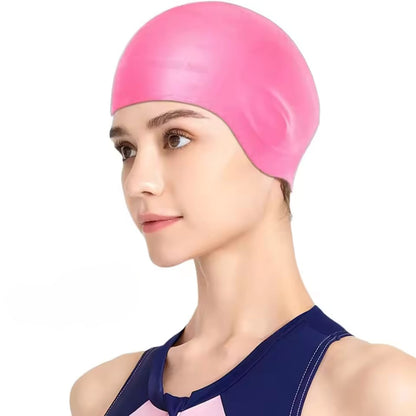 BowLift silicone swim cap with ear protection, waterproof design for comfortable, secure fit during swimming.