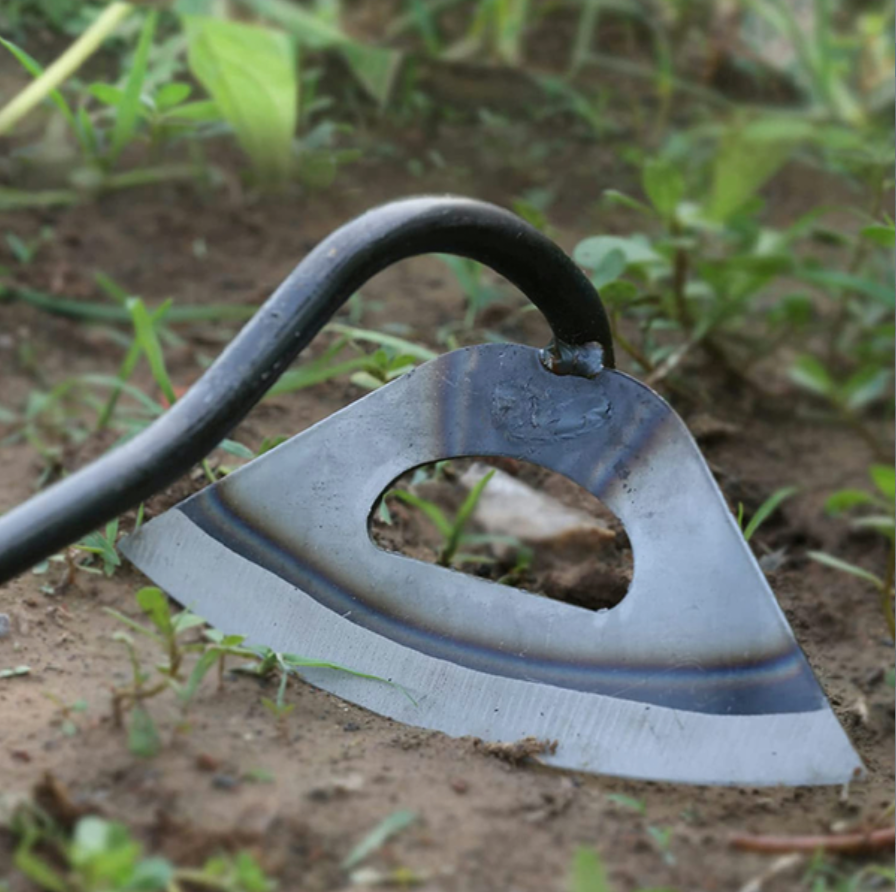Belro all steel hollow hoe for gardening, outdoor garden tool with a sturdy handle and sharp blade for soil cultivation.