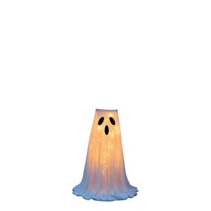 Belro lighted Halloween candy bowl stand with ghost design, featuring a spooky ghost figure and illuminated accents for festive decor.