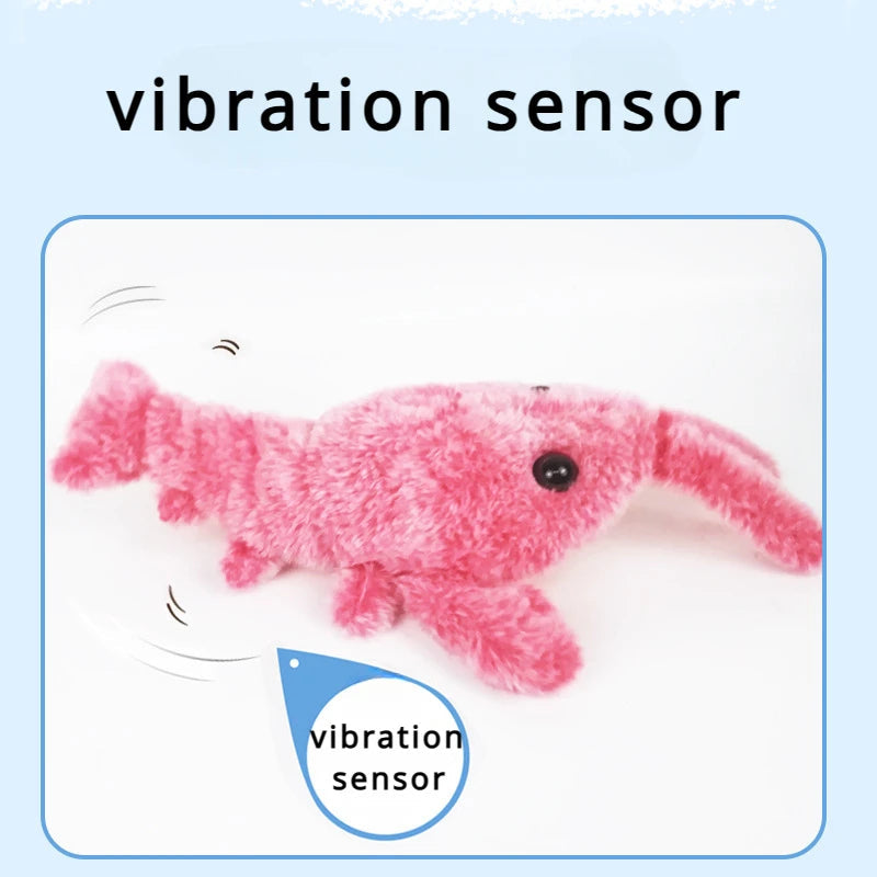 Belro electric jumping shrimp pet toy with colorful, realistic shrimp design for cats' interactive play and entertainment.