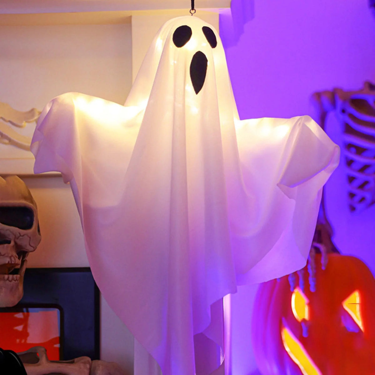 Belro hanging Halloween ghost decor with lighted features for outdoor home and garden Halloween decoration.