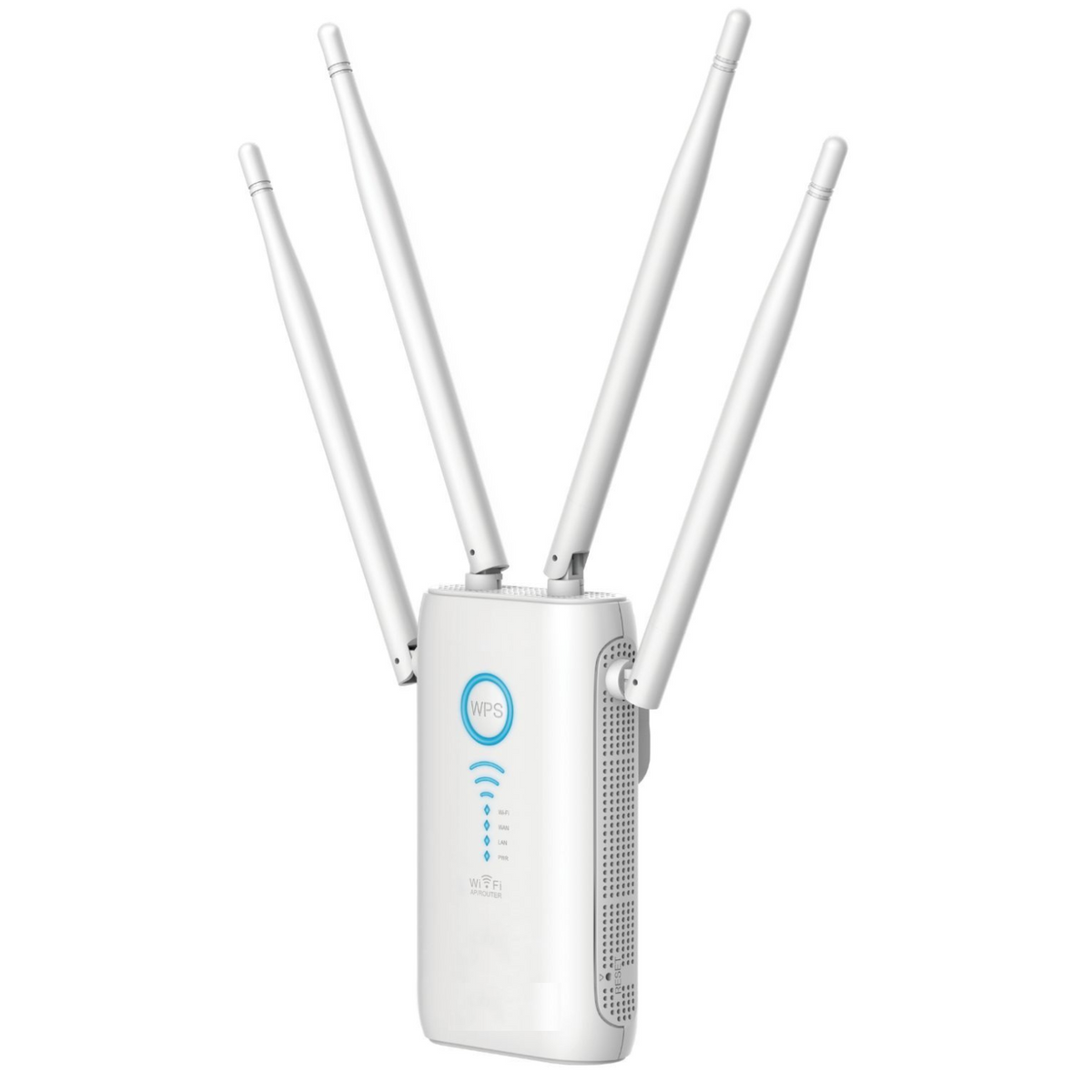 Belro wireless WiFi repeater extender boosting internet signal range in an electronic setup, with a compact plug-in design.